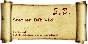 Stetner Dávid névjegykártya